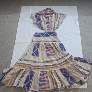 Devotion TWINS Blue and Beige Patterned Set